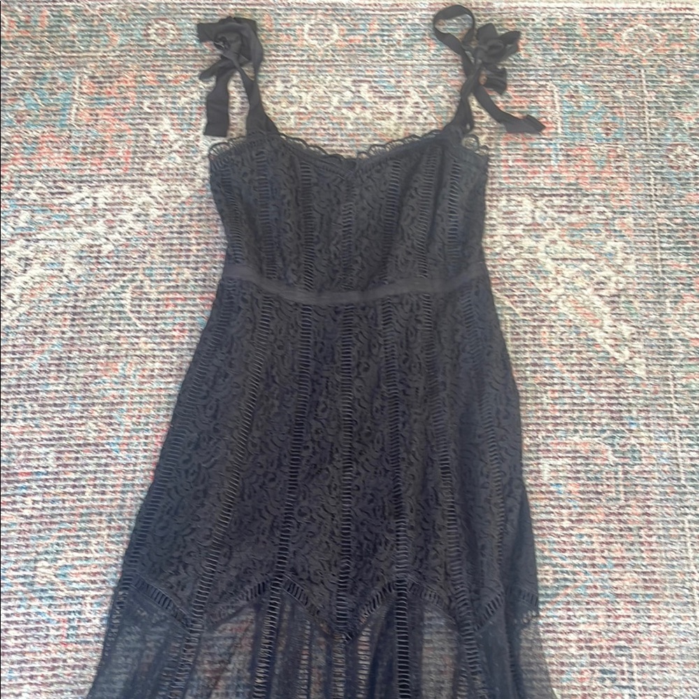Gianni Bini Black Sheer Lace Maxi Dress - Picture 7 of 10